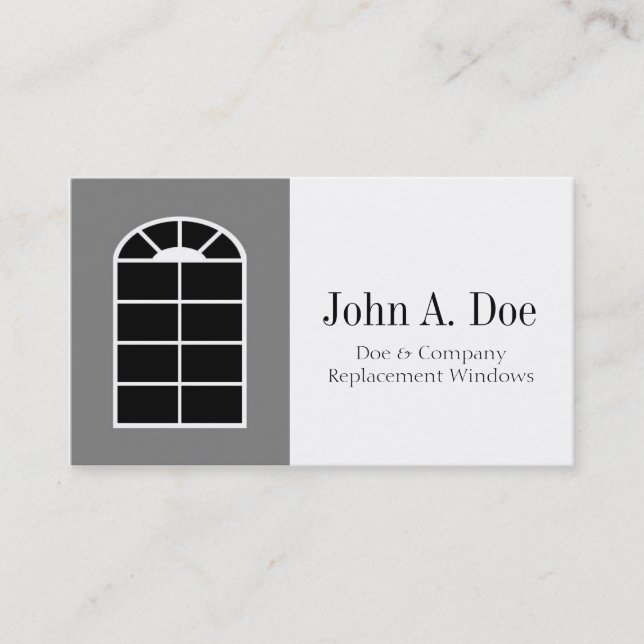 Window Replacement Installer/Company White Business Card (Front)