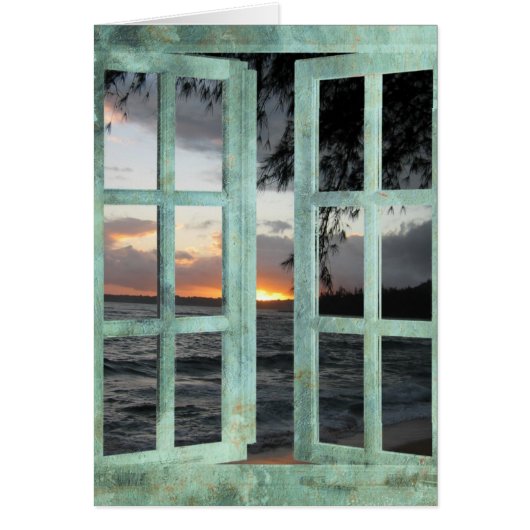 Window Scene Kauai Sunset Cards (Front)