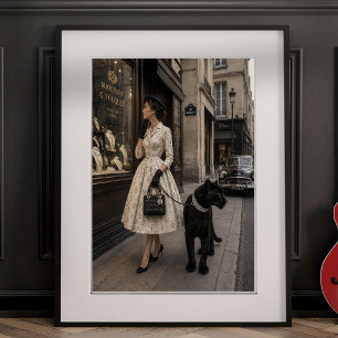 Window Shopping with a Black Panther Photo Print
