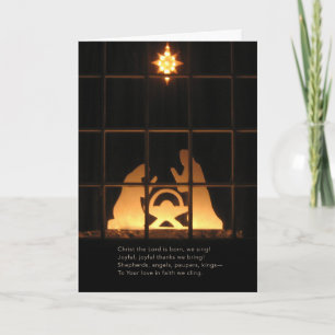 Window Silhouette Nativity Card - Customizable