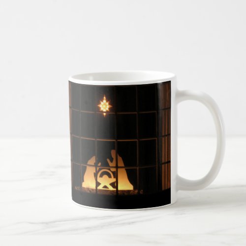 Window Silhouette Nativity Merry Christmas Mug