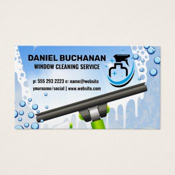 Window Squeegee | Soap Bubbles | Spray Bottle by lovely_businesscards at Zazzle