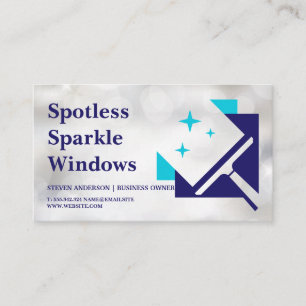 Window Squeegee Sparkle Clean Business Card