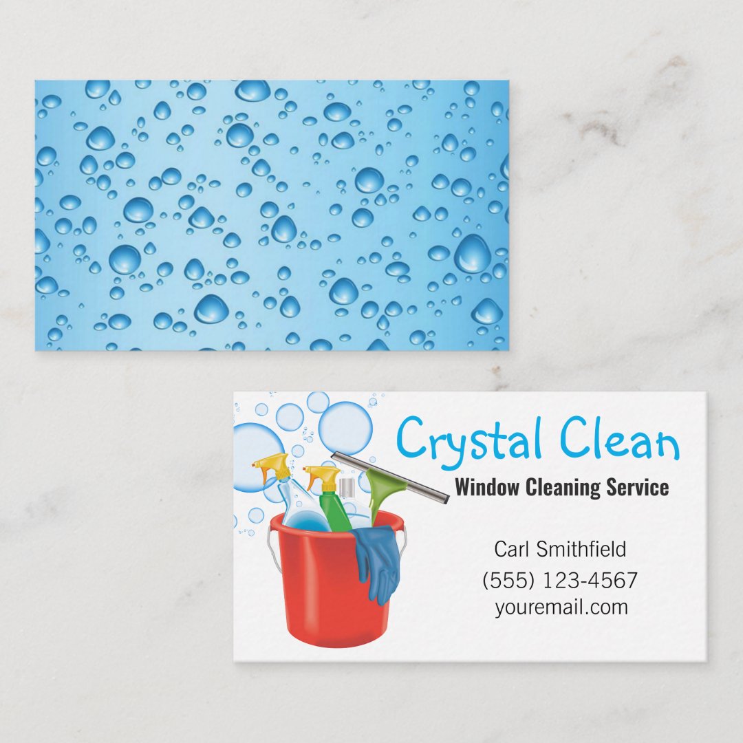 Window Squeegee Supplies Cleaning Service Business Card 