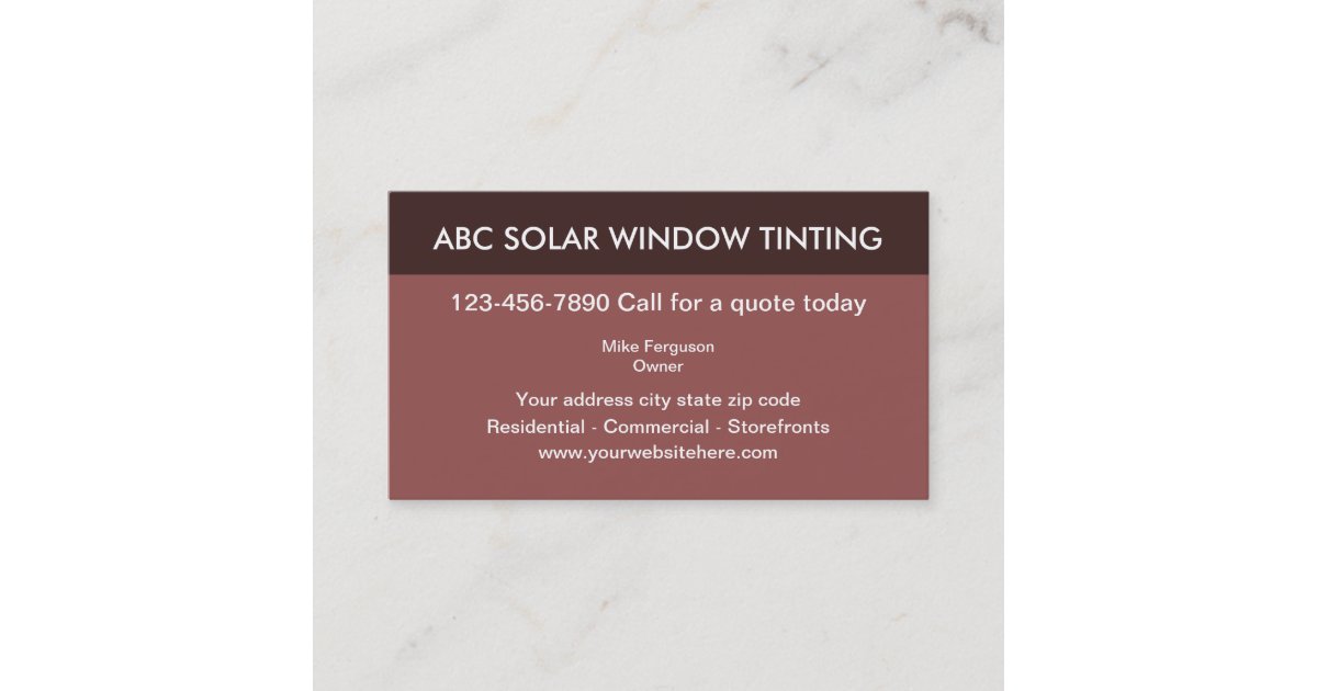 Window Tinting Business Cards Zazzle