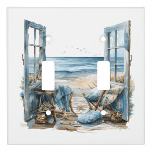 Window to the Beach... - Dreaming of the Beach Light Switch Cover