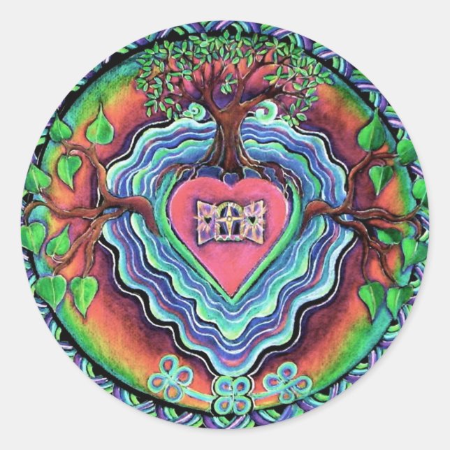 Window To the Heart Mandala Sticker (Front)