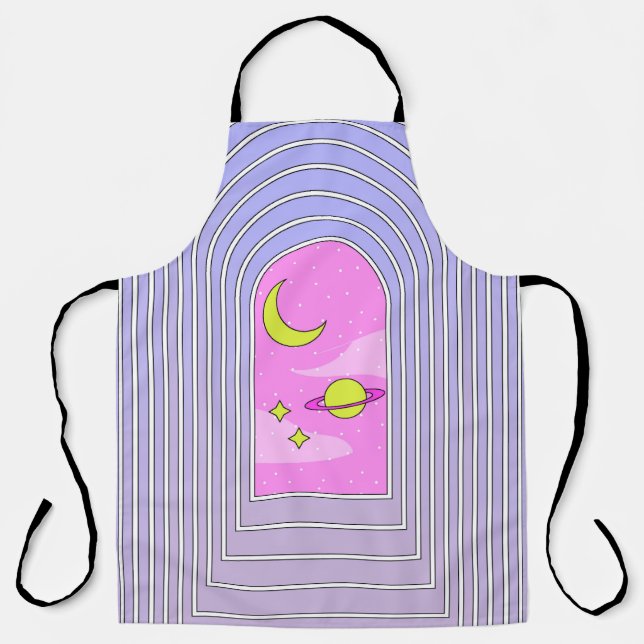 Window to the universe, esoteric cosmos digital ar apron (Front)