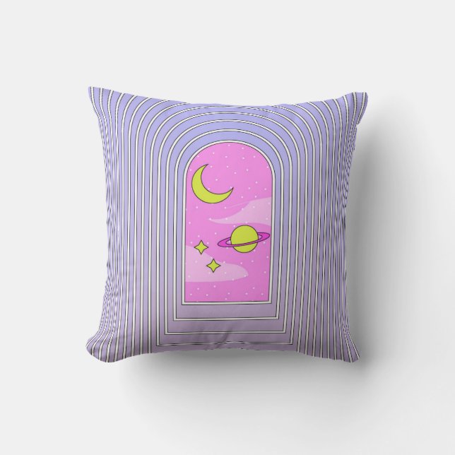 Window to the universe, esoteric cosmos digital ar throw pillow (Front)