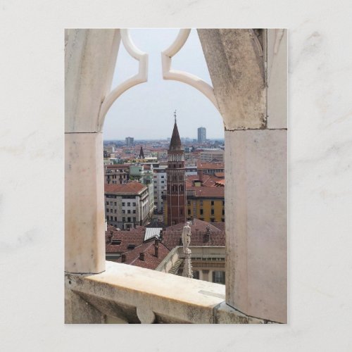 Window to the World Postcard _ from Milan Duomo