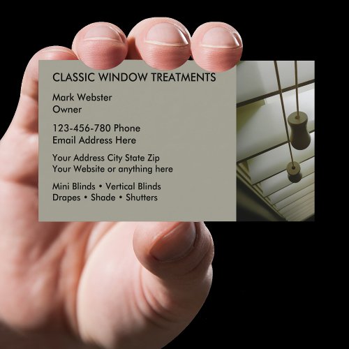 Window Treatments Business Cards