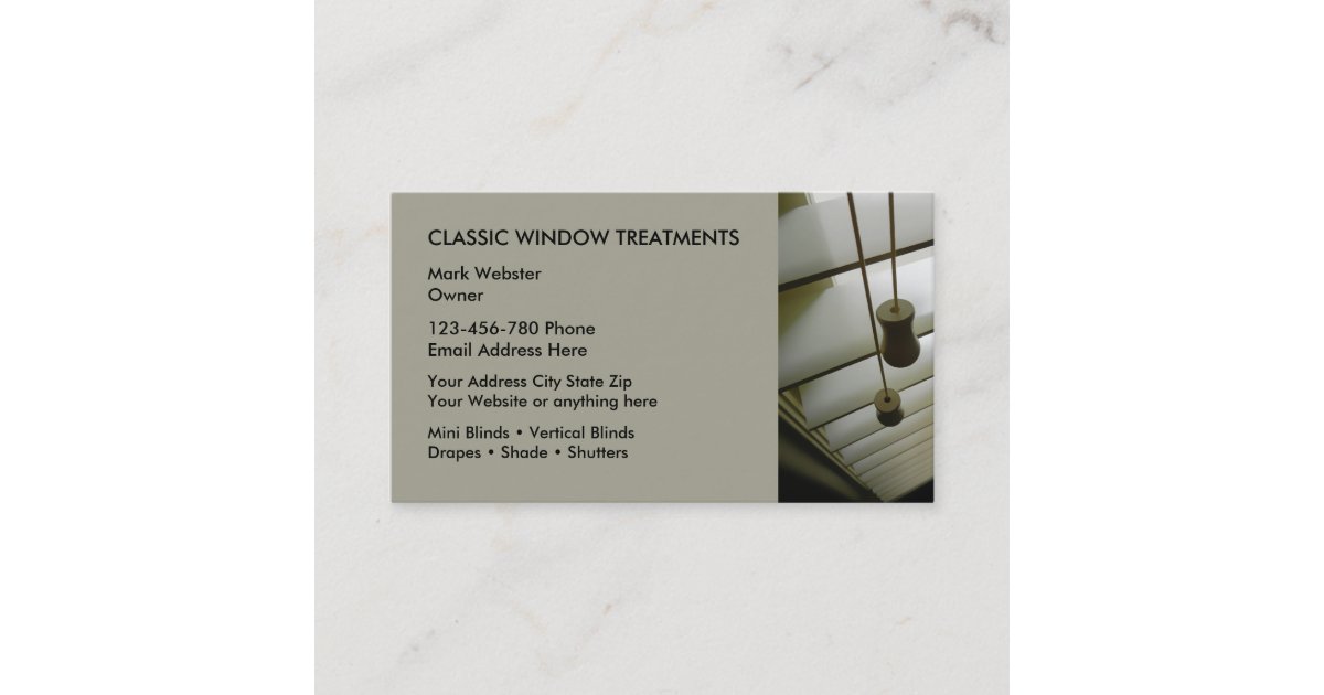 Window Treatments Business Cards Zazzle