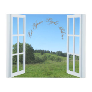 Window View Positive Phrase Metal Wall Art