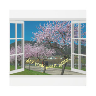 Window View Positive Phrase Metal Wall Art