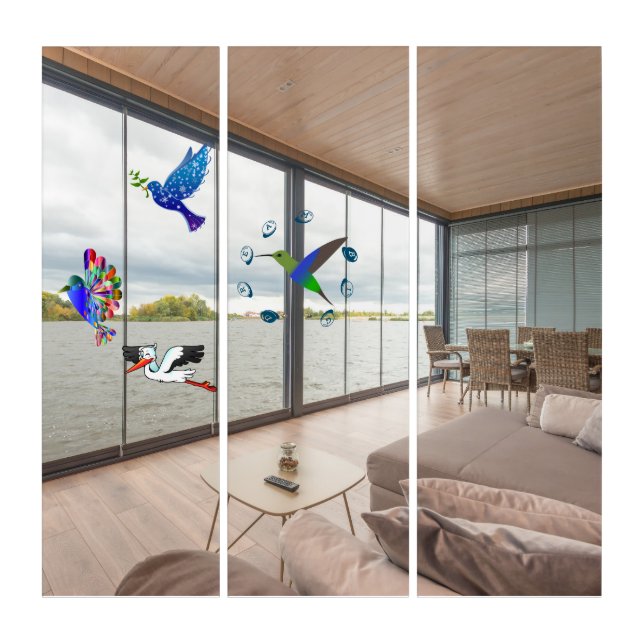 Window View Positive Phrase Triptych Wall Art (Front)