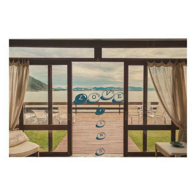 Window View Positive Phrase Wood Wall Art (Front)