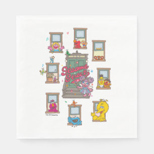 Window Vintage Art Paper Napkins