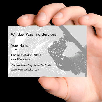 Window Washer Cleaning Service Business Card by Luckyturtle at Zazzle
