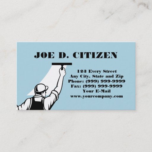 Customizable window washer washing cleaner business card