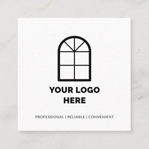 Window Washing Add Your Logo Black Text Square Business Card