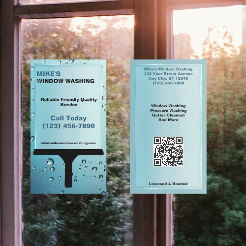 Window Washing and Cleaning Business Card