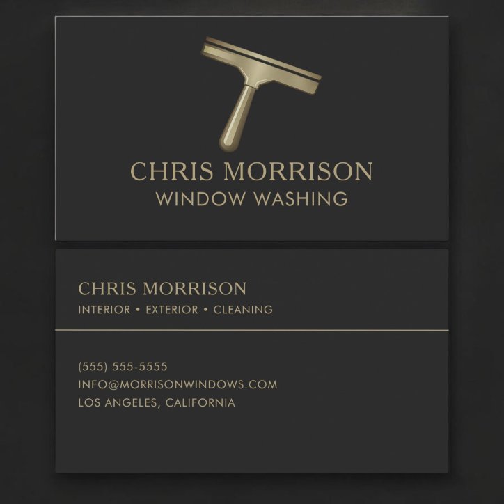Window Washing Black Gold Business Card