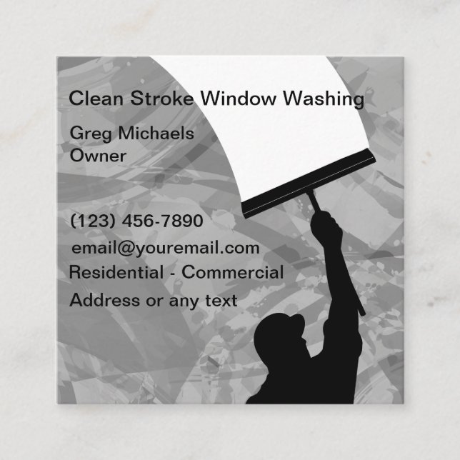 Window Washing Cleaning Business Cards (Front)