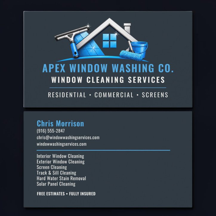Window Washing Professional Services Business Card