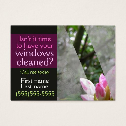 Window washing promotional card template BLK