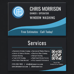 Window Washing Service QR Code Business Card