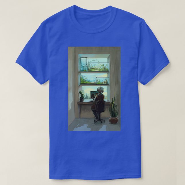Window with aquariums T-Shirt (Design Front)