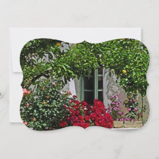 WINDOW WITH FLOWERS AND LEMONS