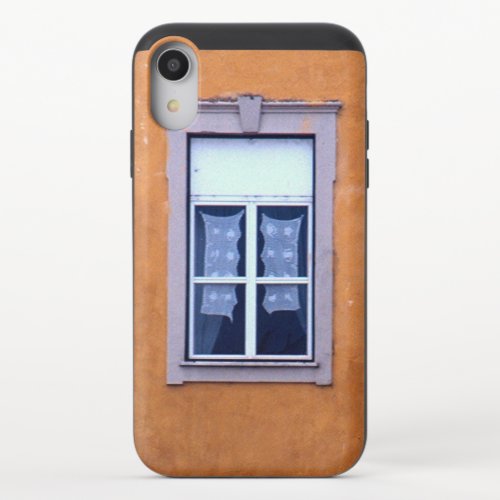 WINDOW WITH LACE CURTAINS EUROPE iPhone XR SLIDER CASE