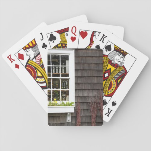 Window with Shingled Building Poker Cards