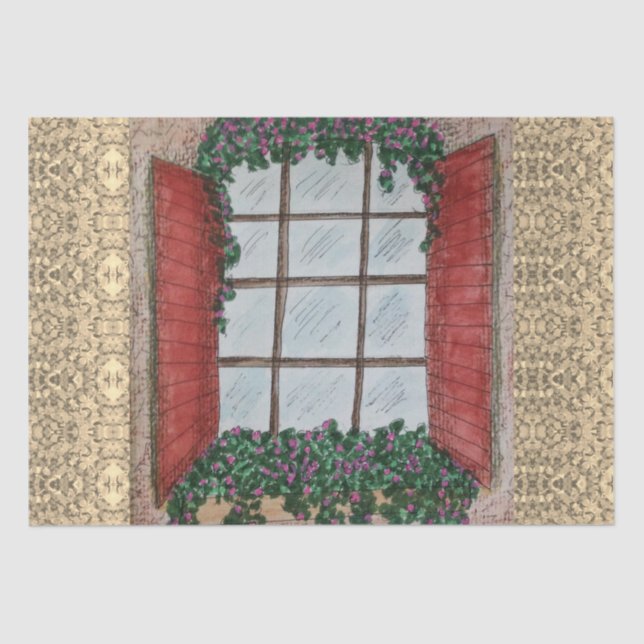 Window with Shutters Tissue Paper (Front)