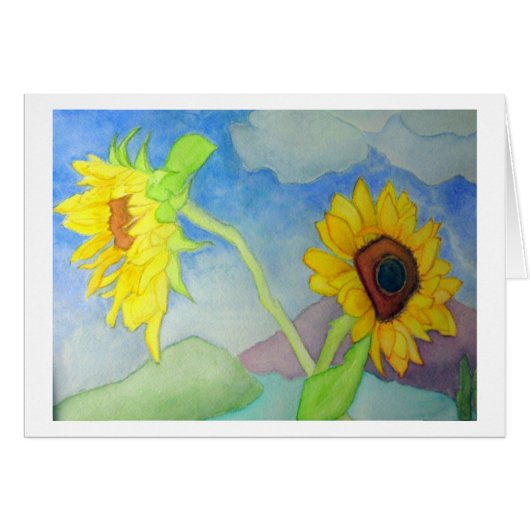 Window with Sunflowers Cards (Front Horizontal)