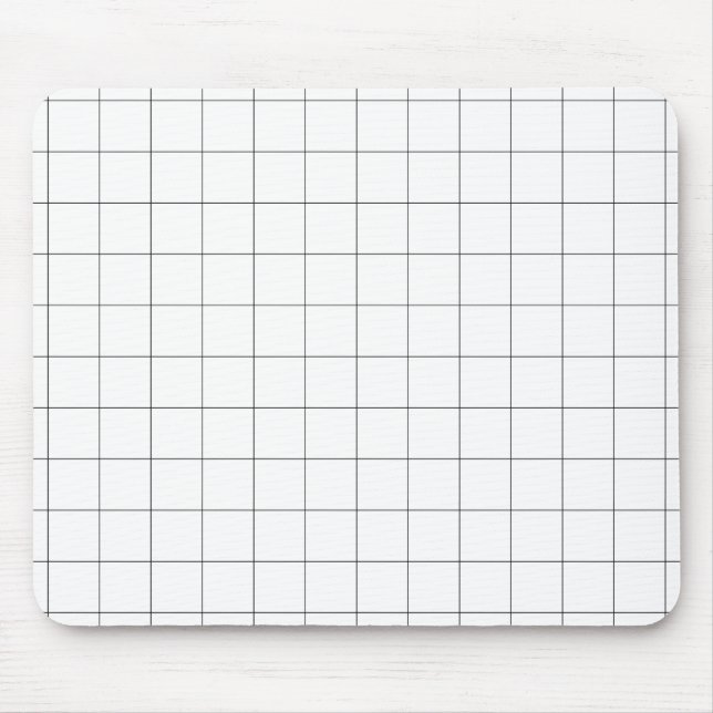 Windowpane Check Grid (black/white) Mouse Pad (Front)
