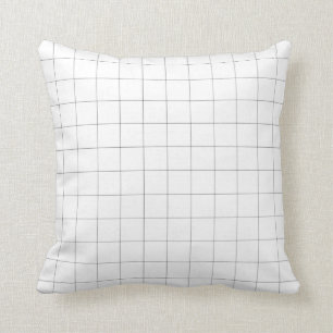 Windowpane Check Grid (black/white) Throw Pillow