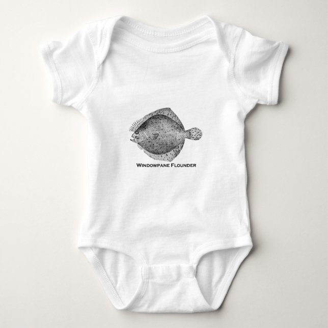 Windowpane Flounder Baby Bodysuit (Front)
