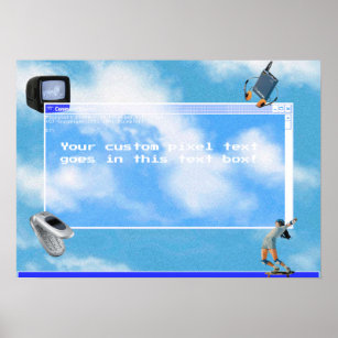 Windows95 Computer Theme Custom Text Poster