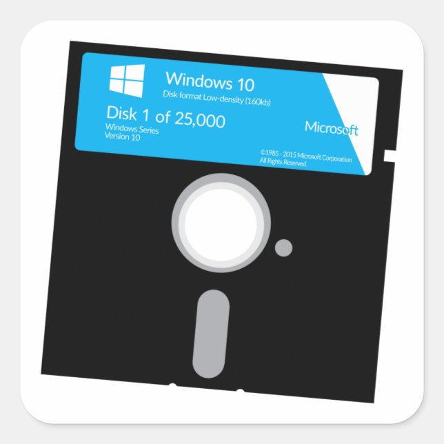 WINDOWS 10 FLOPPY DISK - Funny Stickers (Front)