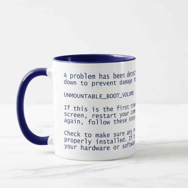 Windows Blue Screen of Death - BSOD - Blue Mug (Left)