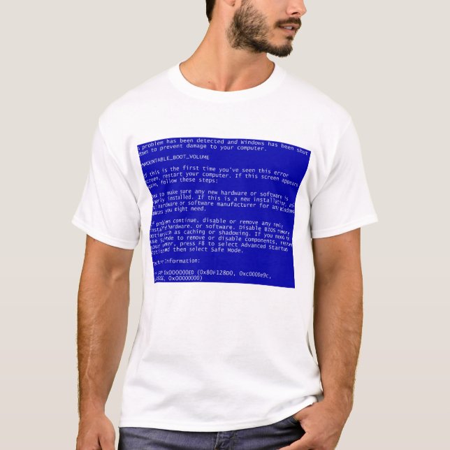 Windows Blue Screen of Death T-Shirt (Front)
