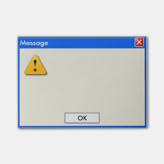 Windows Error Message Post it Note