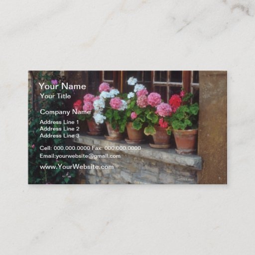 Customizable Windows In Perouges flowers Business Card