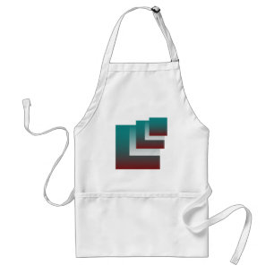 Windows in teal burgundy white adult apron