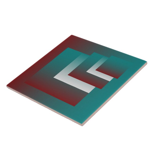 Windows in teal burgundy white ceramic tile (Side)