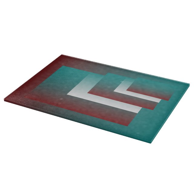 Windows in teal burgundy white cutting board (Corner)