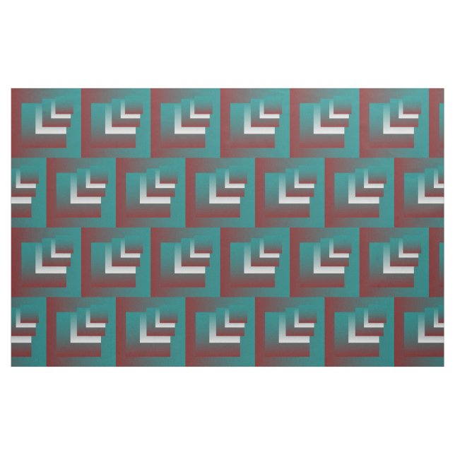 Windows in teal burgundy white fabric (Fat Quarter)