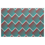 Windows in teal burgundy white fabric